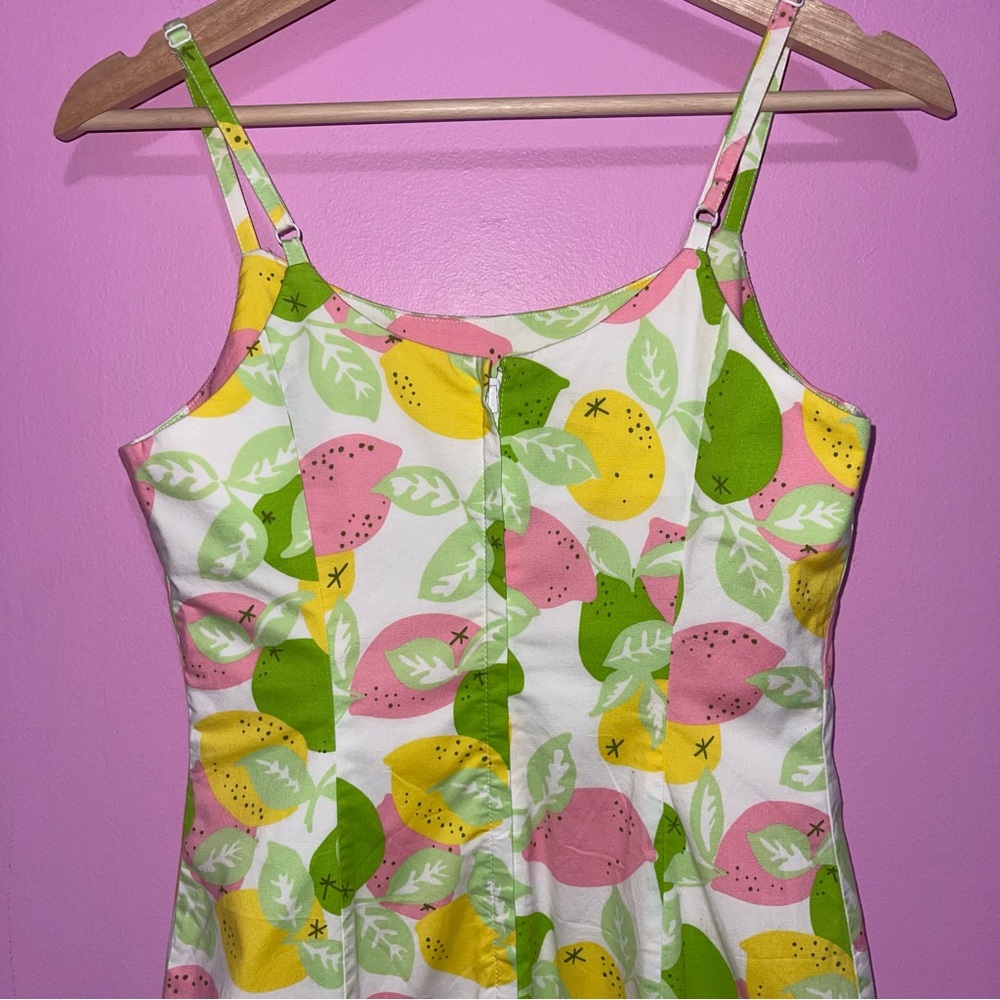 Lilly Pulitzer Mini Dress Women’s Size 4 Vintage Lemon Lime Print 90s - Picture 6 of 8